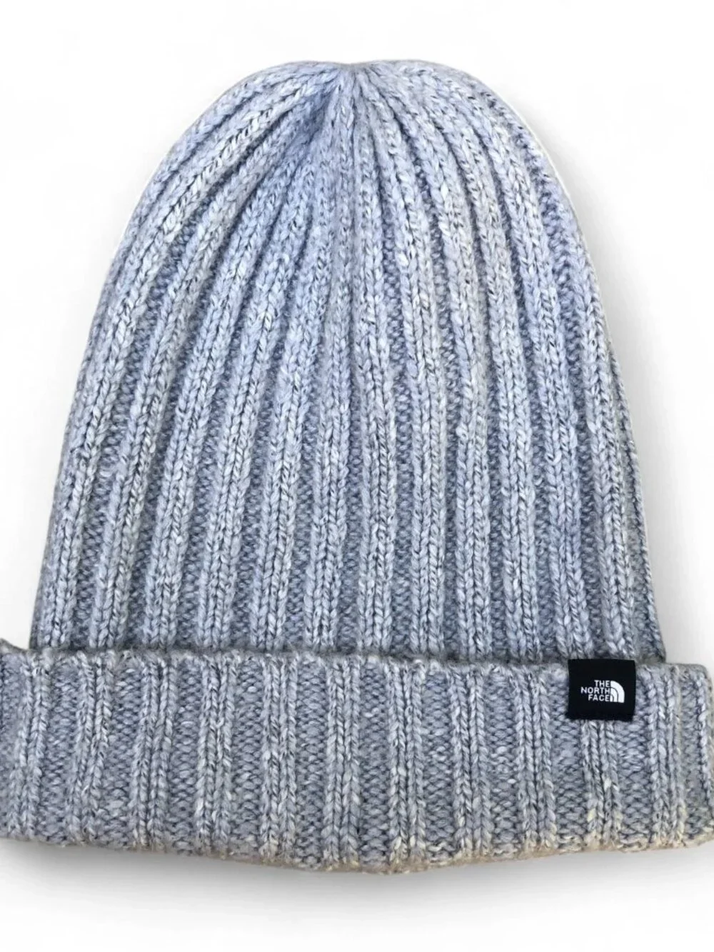 Vintage THE NORTH FACE Ribbed Knit Beanie Hat Men's Grey One Size Cap Winter